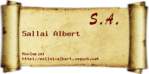Sallai Albert névjegykártya